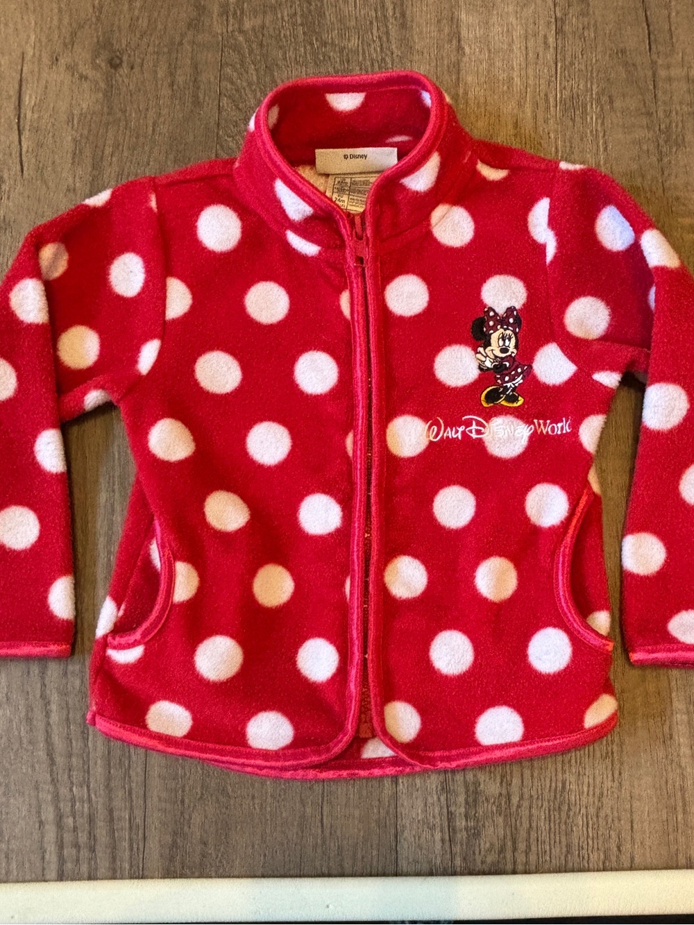 Toddler Disney World Parks Fleece Zip Jacket Minnie Mouse Embroidered 24M